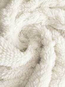 SHEIN Clasi Cárdigan con capucha de felpa informal para mujer de talla grande, de manga larga, para otoño/invierno