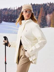 OutZeal Women 2‑In‑1 Waterproof Jacket Warm Thermal Lined Drawstring Waist Zip Pocket Outdoor Shell Jacket Hiking Camping Fall Winter