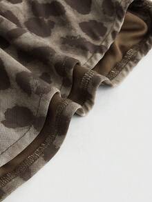 ROMWE J-Fashion 女士豹纹无袖褶皱修身背心 - 彩色 - 查看 3