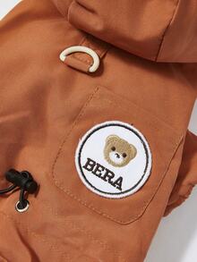 PETSIN 柔软加厚宠物连体衣 – 可爱的四脚抓绒睡衣，适合小型犬猫，秋冬季舒适玩耍和放松的服装 - 棕色 - 查看 6