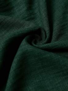 Lunelith SHEIN Lunessa 牛仔效果不对称领荷叶边袖系带衬衫 - 墨綠色 - 查看 7