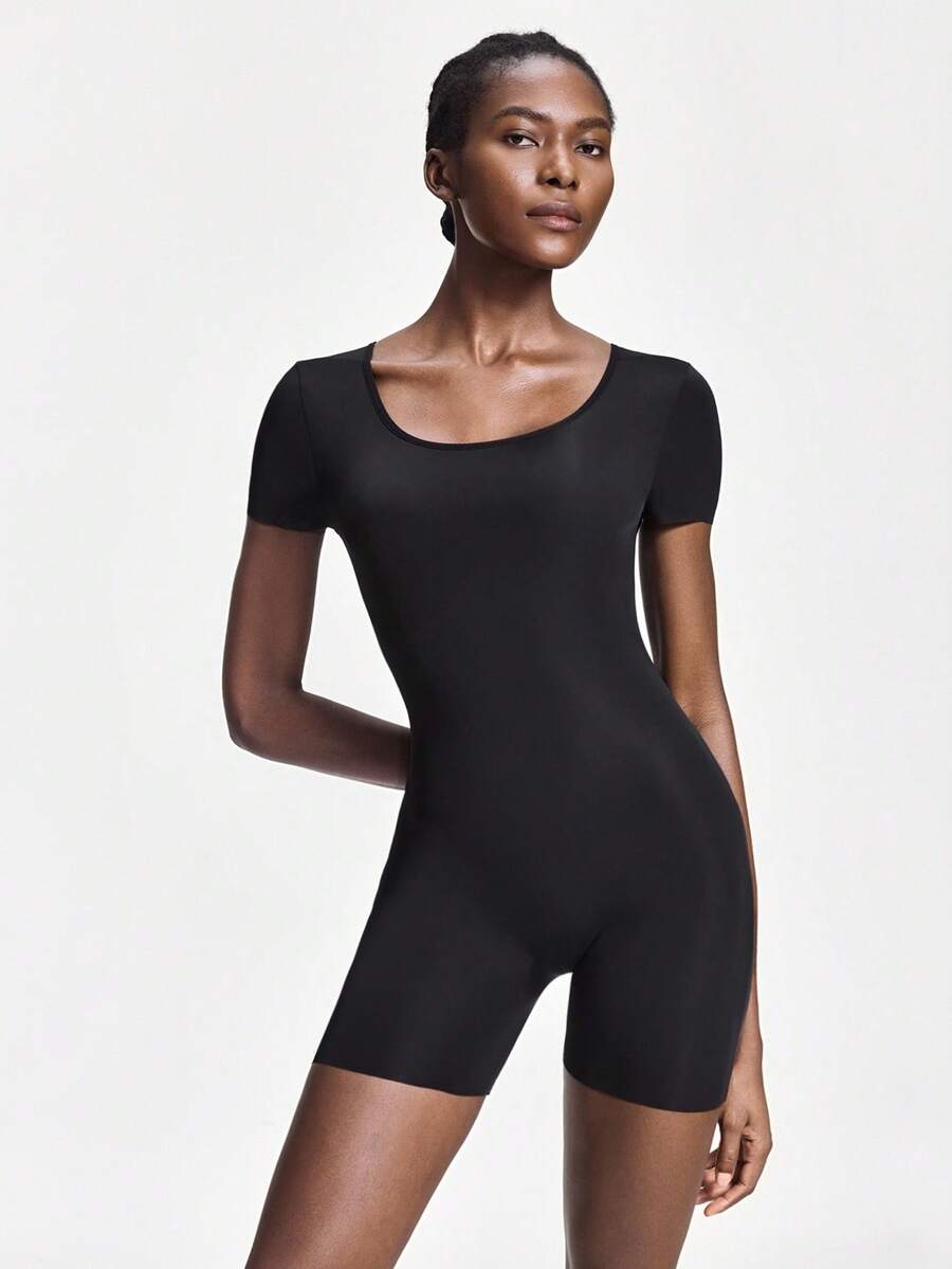 SHAPORA 夏季實心塑身衣 - 黑色 - 查看 1