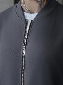 Manfinity Homme Plus Size Men Solid Color Long Sleeve Zip-Up Baseball Collar Jacket And Pants Casual Suit, Autumn Men Casual Suit Mens 2 Piece Leisure Suits Men 2 Piece Set Spring Fall Men Suit Set Grey Men Joggers Suit Old Money,Daily Leisure, Weekend Trips, Outdoor Activities, Travel Expeditions, Relaxed Work Environments Or Semi-Formal Occasions, Boyfriend/Husband Gift, Anniversary Gift Party Christmas