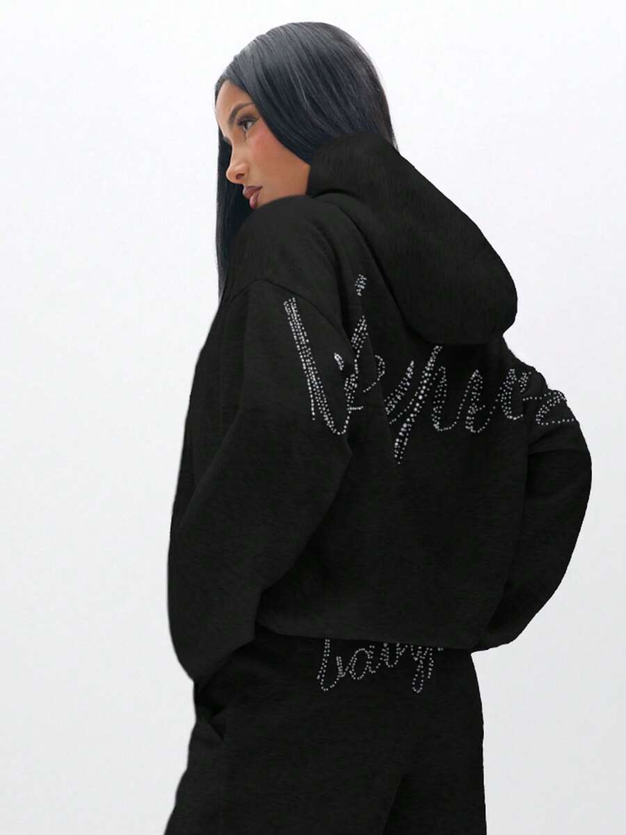 BABYPHAT ÁO HOODY CỠ LỚN CÓ ĐÁ KIM CƯƠNG - màu đen - Xem 1