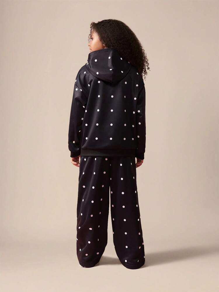 Polka Dot Hoodie And Sweatpants Set