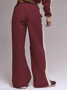 MUSERA Pantaloni jogging cu croi larg, cu panouri contrastante, iarnă, drăguți, casual, confortabili, lac de cireșe - Multicolor - Vizualizare 5