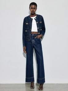 Maija Women's Casual Washed Low-Waist Flare Leg Jeans, Suitable For Urban Commuting And Business Casual, Autumn/Winter - Medium Wash - View 7