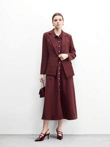 CUCCOO BIZCHIC 女士尖头细高跟酒红色后系带浅口鞋，露跟高跟鞋，适合户外、通勤、派对、宴会、办公室穿着 - 酒紅色 - 查看 10