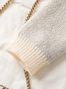 2pcs Tween Girls Sweater Set For Autumn/Winter, Cute Peter Pan Collar Bow Knitted Pullover Sweater, Straight Leg Slit Pants Girls Sweater Sets Kids Two Piece Set Bow Clothes Kids Girls Spring And Autumn Suit Girl Knit Set