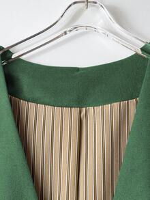 Franclia جاكيت كاجوال بدون أكمام بياقة على شكل حرف V لحجم كبير للنساء، صيفي - أخضر داكن - مشاهدة 5