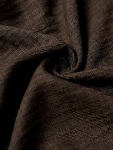 Lyxana Women's Denim Effect Asymmetrical Shoulder Flare Sleeve Tie-Front Shirt - Brown - View 7