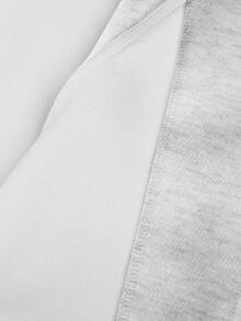 Manfinity EMRG 男士纯色落肩长袖拉链前开襟休闲口袋连帽夹克 - 淺灰色 - 查看 6