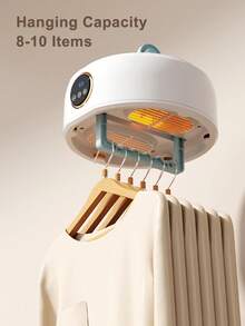 Teckwe 欧标插头便携式烘干机，体积小巧，不占空间，让您在狭小空间也能自由穿衣，一台机器即可应对所有季节，即使在雨天也能穿着干爽的衣物，快速烘干衣物/物品，消除细菌和尘螨，保护衣物纤维。 - 彩色 - 查看 5