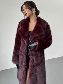 Firerie Áo khoác lông dài tay màu đỏ neo thanh lịch kiểu cổ điển dành cho nữ, Áo khoác lông giả, Hàng mới về Thu Đông, Thu Đông, Mùa thu dành cho nữ, Áo khoác mùa đông nữ, Áo khoác mùa đông nữ, Mùa thu dành cho nữ, Mùa thu dành cho nữ, Năm mới, Áo khoác lông Giáng sinh, Áo khoác nữ sang trọng, Áo khoác màu đỏ tía, Phong cách cổ điển, Áo khoác thường ngày, Tiệc tùng hàng năm, Áo khoác lông màu đỏ tía - Màu be - Xem 8