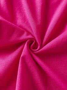 My Little Pony X SHEIN Young Girl Cute Cartoon Pink Pony & Rainbow Pattern Round Neck Long Sleeve Knit Fuchsia T-Shirt - Multicolor - View 6