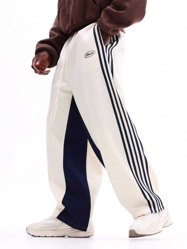 Drop Crotch Sweatpants With Contrast Panels