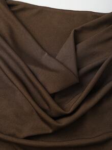 GlowEve Women's Lightweight Shawl Collar Sweater, Slim Fit Knit Top, Elegant Autumn Pullover - Coffee Brown - View 6