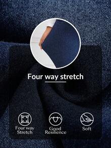 Flexra Plus Size Women High Waist Slimming High Stretch Skinny Fashionable Versatile Jeans - Dark Wash - View 5