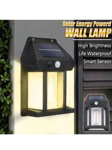 1PC Solar Outdoor Wall Light Security Light With Motion Sensor 3 Modes Decorative Wall Lights Suitable For Courtyards - Black - View 2
