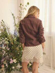 Aralina 冬夏收腰牛仔外套 - 紫色 - 查看 3