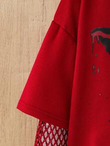 SHEIN Felpa con cappuccio casual e ampia, maniche lunghe, versatile per ragazze pre-adolescenti - Bordò - Visualizzare 6