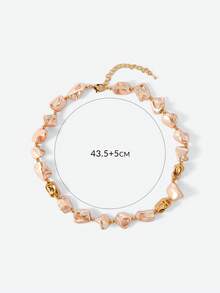 Opalesca 女士串珠项链、服饰、复古风、串珠、婚礼/新娘配饰、仙女风/精灵风、珍珠、花朵、秋冬款、送给妈妈/女士/女孩/母亲的礼物、优雅、高级 - 粉色 - 查看 6