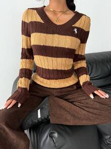 Teen Girls Autumn And Winter Street Fashion Casual Retro Brown Solid Color Corduroy Textured Baggy Pants - Brown - View 6