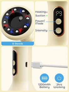 Teckwe Masajeador eléctrico con calefacción, piedras calientes para masaje, cepillo de meridianos, herramienta de masaje para celulitis, drenaje linfático universal, amasado, masaje abdominal y de espalda, para uso doméstico y spa