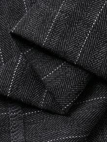 Livesso 两件套女士条纹高领上衣和休闲直筒裤，秋冬季通勤穿搭 - 黑與白 - 查看 7