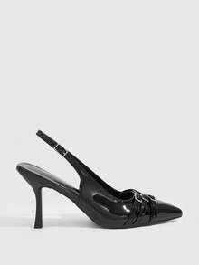 CUCCOO SZL 女士尖头搭扣设计时尚高跟鞋，适合日常穿着