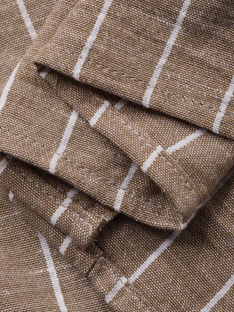 Women's Turndown Collar Long Sleeve Striped Loose Casual Shirt