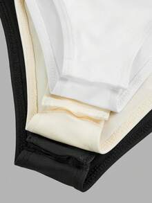 SHEIN Girlism 少女修身休闲简约舒适百搭圆领长袖连体裤，多件装 - 杏色 - 查看 9