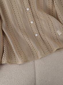 Franclia New Fashionable Lace Sweet Elegant Peter Pan Collar Women Long Sleeve Blouse - Khaki - View 5