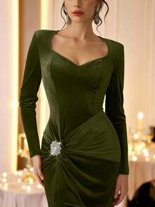 Coutiva 正式晚礼服（装饰繁复） - 軍綠色 - 查看 6