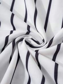 Popeye X SHEIN Tween Boy Casual Striped Cartoon & Letter Graphic V-Neck Short Sleeve T-Shirt, Summer Baseball Clothes Kids Boys Baseball Pajamas Kids Jerseys - Multicolor - View 8