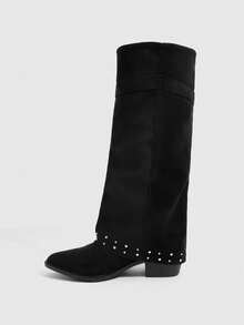 CUCCOO SZL 女士时尚鲨鱼靴，舒适百搭的踝靴 - 黑色 - 查看 4