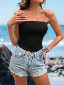 Sylviya Casual Solid Color Fitted Camisole Top For Women, Suitable For Summer