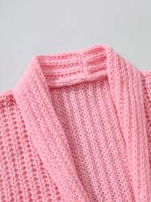 Manfinity Homme Men's Casual Solid Color Cardigan With Dual Pockets, Autumn/Winter Pink Cardigan Men Sweater Cardigan, Long Sleeve Top - Pink - View 5