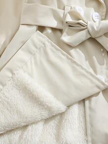 Souflis Souflis 女婴幼儿新生儿0-3岁秋冬季百搭日常英伦风翻领风衣 - 米色 - 查看 4