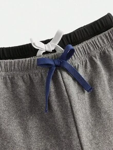 SHEIN 2pcs Tween Girls Casual Versatile All-Match Flared Thermal Lined Pants, Black & Gray - Multicolor - View 9