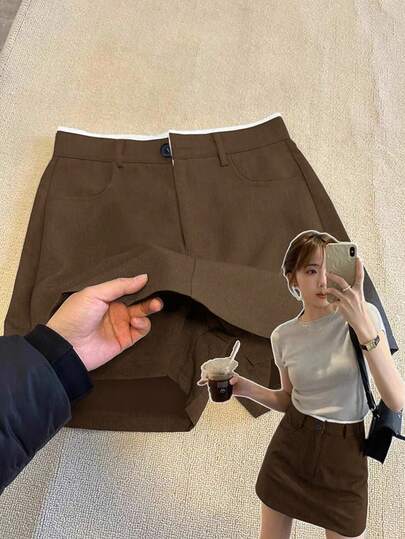 GlowEve CURVE 大码女式休闲口袋二合一短裙