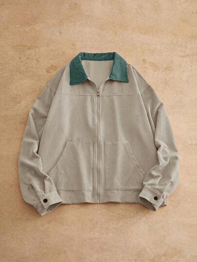 Manfinity NXTstreet 男士撞色领长袖拉链休闲衬衫式外套