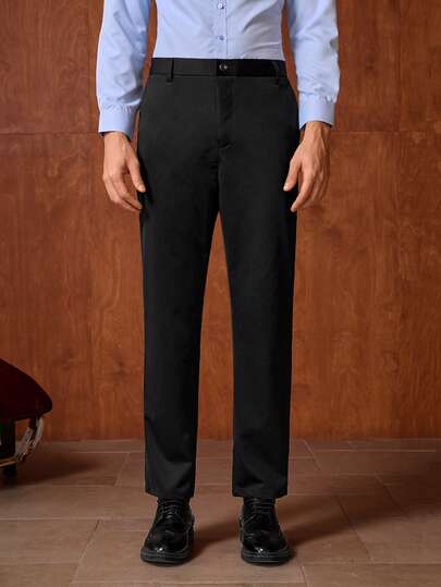 Officeau Men's Breathable Soft Straight Business Casual Pants Slim Suit Pants Loose Simple, Old Money Men's Dress Pants Spring To Summer