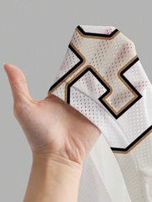 SHEIN EZwear 女款V领网眼迷你连衣裙，球衣号码23，适合夏季，适合运动比赛 - 彩色 - 查看 5