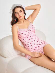 Bonmuse 两件套女士性感睡袍睡衣套装 - 粉色 - 查看 9