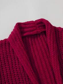 Manfinity Homme Men's Casual Solid Color Cardigan With Dual Pockets, Autumn/Winter Men Sweater Cardigan Red Cardigan Men, Long Sleeve Top - Red - View 4