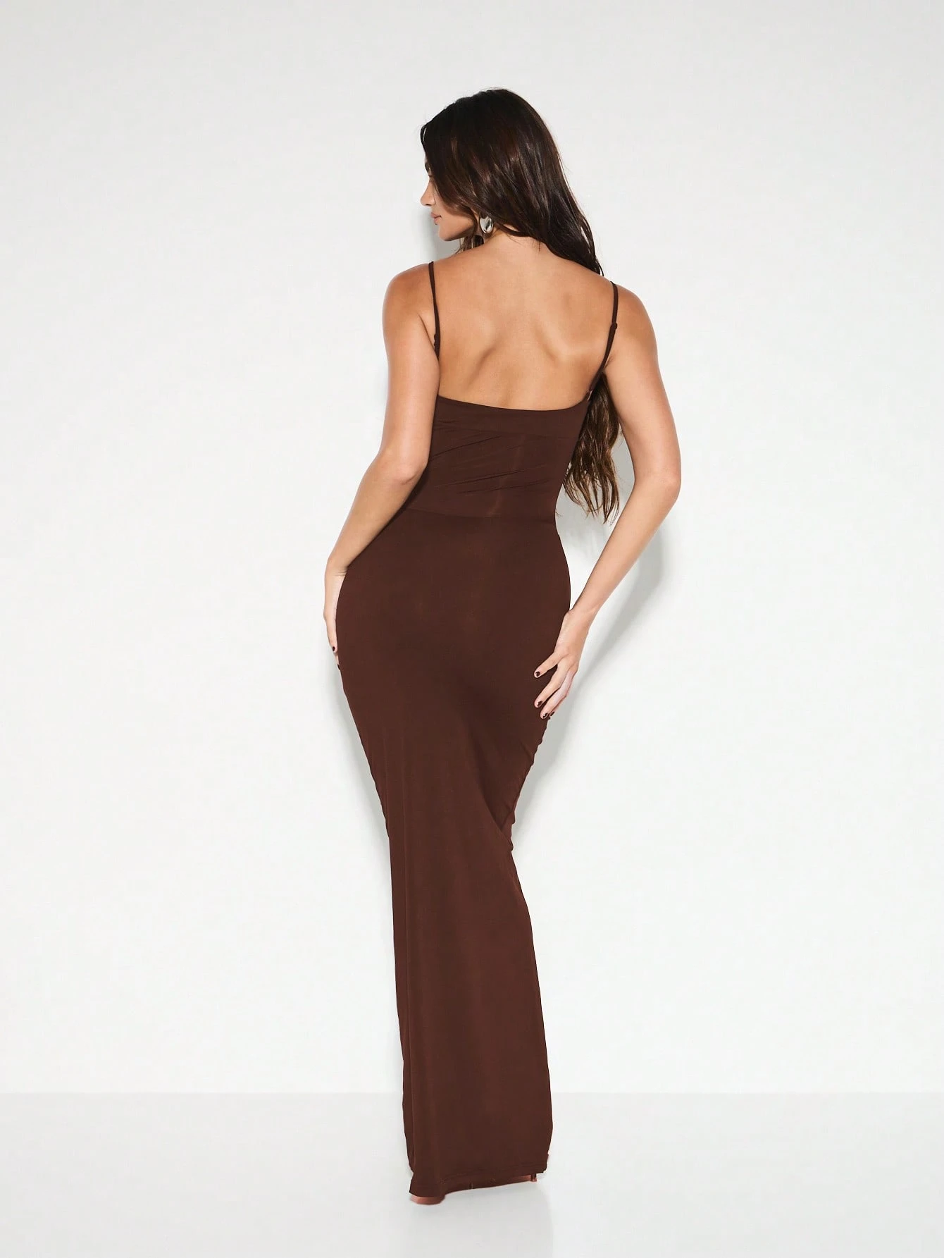 KIZN ボディコンメッシュパネルマキシドレス