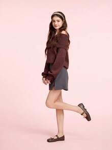 CUCCOO DOLLMOD Bailarinas elegantes con correa, zapatos planos estilo Mary Jane para mujeres - Marrón Mocha - Ver 2