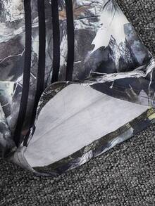 SHEIN 男童经典时尚休闲酷炫卡通人物树叶印花撞色连帽衫和喇叭裤两件套，适合秋/春季、户外、学校、街头、派对、居家、返校季穿着。 - 杏色 - 查看 8