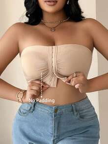 Seamless Front Closure Plus Size Bandeau Bra